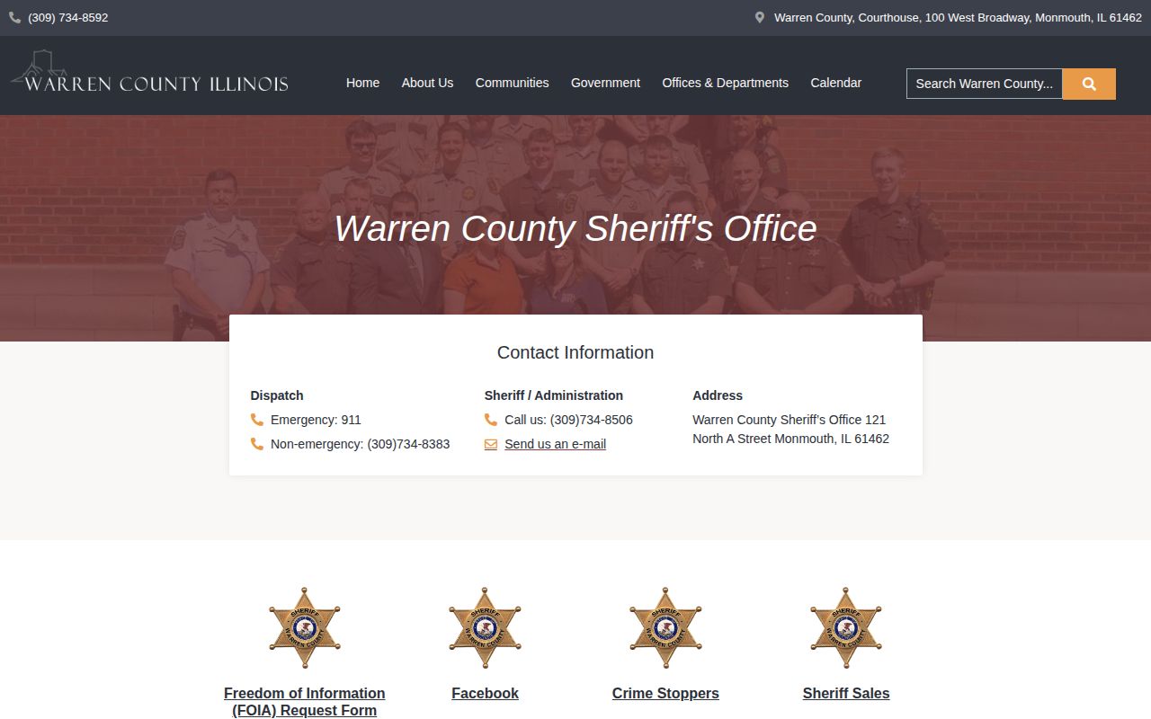 Warren County Sheriff official webpage